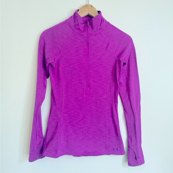 Under Armour | Half Zip Fleece Lined Long Sleeve Mock Neck Running Top Size XS - Picture 2 of 9